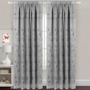Gabriella - Snow Voile Embroidered Panel - Set of 2