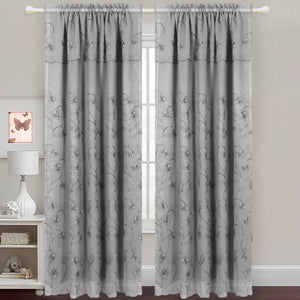 Gabriella - Snow Voile Embroidered Panel - Set of 2