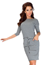 Load image into Gallery viewer, Sporty dress - gray stripes 13-11