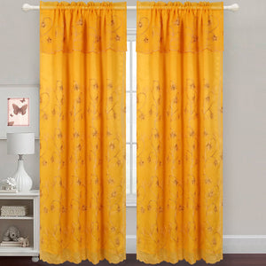 Gabriella - Snow Voile Embroidered Panel - Set of 2