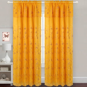 Gabriella - Snow Voile Embroidered Panel - Set of 2